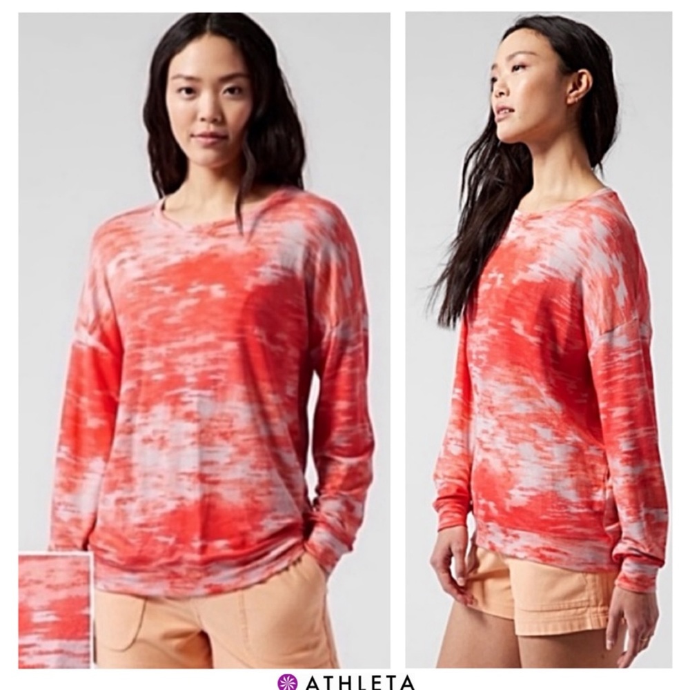 🔥NWTS-$80 ATHLETA Balance Pullover “Buttery Soft” Luxe Fabric Tie-Dye Shirt XL